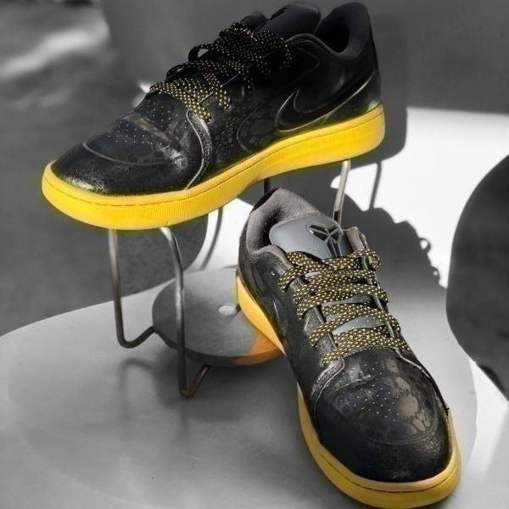 Nike Kobe KB24 Black Yellow‎ Basketball Shoes Sneakers Size 8